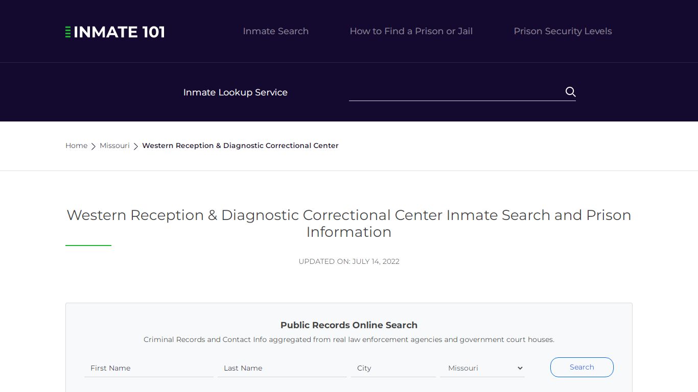 Western Reception & Diagnostic Correctional Center Inmate Search ...